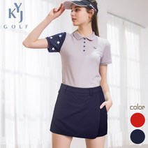 KYJ골프 레이첼 여성골프웨어 단색 스커트 레드 네이비 색상