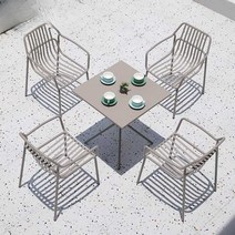 철제 테이블 야외 테이블 카페 정원 발코니 의자, B