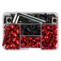 핸들 스크린 바 라이트 190PCS 볼트 가와사키 ZX6R ZX10R Versys 650 닌자 1000 Z750 ZZR600, 05 Red