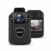 BOBLOV KJ21 바디 카메라 1296P 웨어러블 지원 메모리 확장 최대 128G 8-10시간 녹화 경찰 가볍고 휴대가 간편하며 작동이 쉽고 투명한 야간 시야 (카드 미포함), 32GB