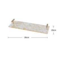 애프터눈티 케이크스탠드 플레이팅 디저트 접시 유럽 아크릴 금박 트레이 창의력 웨딩 품 스낵 디스플레이 트레이 ins, 30x10cm