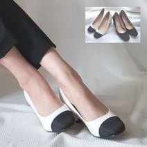 서밋 배색 투톤 힐 굽6cm (블랙 화이트)