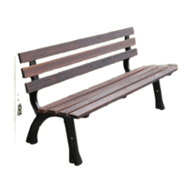 유럽풍 야외벤치 공원 의자 정원 야외용 데코 테라스 등받이 가든 카페, 길이 120cm 브라운