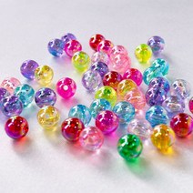 (B-12)(50g) AB 컬러 투명볼 팔찌 비즈 만들기 재료 부자재, 6mm, 12.퍼플