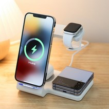 코드나인 4 IN 1 무선 초고속 충전기, 화이트