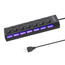 C타입 맥북 USB 멀티포트 허브 멀티 7 포트 2.0 어댑터 OnOff 스위치 휴대용 분배기 고속 컴퓨터 노트북, 7 Port