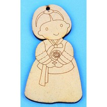 원목 우드팬시 한복여자아이 50개 약4.5x8cm