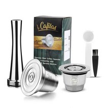 캡슐커피머신네스프레소 커피 포드 재사용 L'Or Barista 스테인레스 스틸 캡슐 기계와 호환 가능, 03 1-1-ti