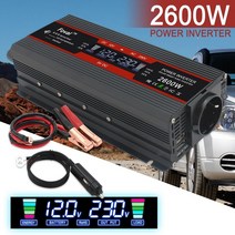 오프 그리드 2600W 인버터 12v ~ 220v 내구성 LCD 스플레이 듀얼 2 USB EU 자동차 변압기, 03 1500W EU