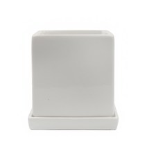 갑조네 사각유광화분 화이트 블랙 인테리어 도자기화분, 사각유광화이트화분(10cm)