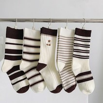 라데코 여성 비비드 패션 중목 양말 10켤레 세트