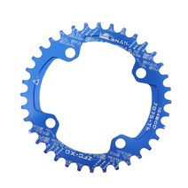 MTB 로드 스프라켓 픽시휠 바퀴 시마노 스램 호환 12 11 10 9 8 7 단 Snail Mountain Bike Chainring 104BCD 크랭크 셋 라운드/타원형 30t, [02] Blue, [01] Round, [02] 34T, 1개