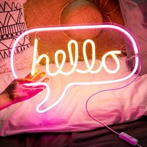 걸이식 LED 네온 사인 카페 식당 간판 아크릴 인테리어 래터링 레터링 파티, 01 hello