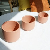 뜨레몽 컬러 토분 2nd Edtion 국산 수제 토기 화분 긴소형 여주 사기 화분, 원기둥, 코랄 헤이즈, 13호