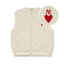MLB 엠엘비 남성 하트 패딩 조끼 NY D.Cream 3LDVH0136-50CRD