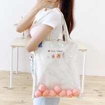 PVC 에코백 데일리 투명 여름, 필수선택, 돼지