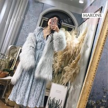 Makone 상표등록 봄과 여름 200kg 뚱뚱한 자매 크기 드레스 높은 허리 슬림 v-neck a-line 치마 연령 감소 mm 외국 스타일 기본 드레스