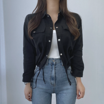 VANANA2 스트링 포인트 크롭 숏 캐주얼 여성 사파리 야상자켓