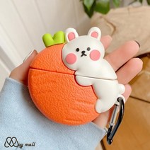 [사은품] 에어팟3세대 귀여운 토끼 캐릭터 디자인 키링 실리콘 보호 커버 케이스, JYJ_A293 에어팟3세대, 당근토끼