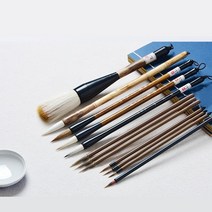 성죽당 성죽당 동양화 수묵화 서예붓세트 한국화 서예 필방 붓 문인화 면상필 황모필 수채화 민화붓 황모필 캘리그라피 캘리 붓말이 수납함 붓세트 12개, 단품, 단품