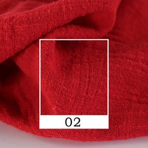 한복원단 한복천 부드러운 린넨 코튼 원단 50x130cm 소재 순수 천연 아마 바느질 D, 02 Red