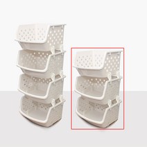 리빙박스 디엘르 디크 3단 다용도 수납정리함, 아이보리