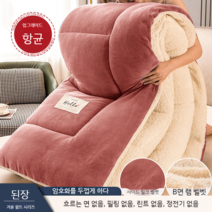 남극 양털 이불 겨울 두꺼운 따뜻한 기숙사 싱글 학생 공간 도톰한 프리미엄 알파카이불, 팥소 2