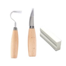 우드카빙나이프 2 개대 스테인레스 스틸 너도밤 나무 scimitar 조각 칼 나무 도마 칼 스크레이퍼 숟가락 손잡이 조각 세트 149, 기준