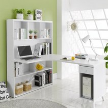 L자형 이케아 국내제작 책꽂이 책장 책상세트 재택근무 공부방 원룸 학생 코너형 수납책상, 웬지화이트, 서랍책장(C3481)