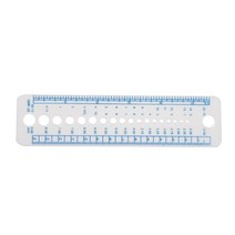 실용 크로 셰 훅 측정 통치자 가정용 바늘 게이지 플라스틱 재봉단, 하얀색