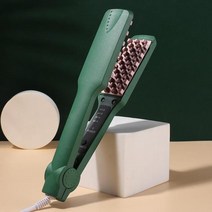볼륨 앞머리 물결 빗 봉 고데기 솜털 헤어 컬러 전문 세라믹 헤어 3d grid volumizer hair crimper corn perm splint flat iron, 초록, 유럽 ​​연합