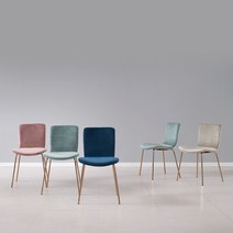 블랑누보 벨벳체어 쿠션의자 북유럽 카페 업소용 커피숍 인테리어 1인 싱글 낮은 의자, 핑크(벨벳의자)