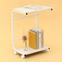 1인가구 조립간편 편리한 이동 무빙 침대테이블 사이드테이블 미니소파테이블, 블랙