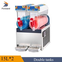 슬러시기계더블 탱크 15L * 2 다기능 얼음 슬러시 주스 메이커 차가운 음료 기계 부드러운 스무디, 01 라이트 그레이_02 EU_01 더블 항아리