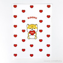 퍼플비 제작 귀여운 시바견 댕댕이 캐릭터 쿵이 L홀더 L자화일 A4 파일 학생 문구 팬시 친구 마니또 선물, 쿵이L홀더_화이트