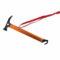 TRIWONDER 캠핑 텐트 망치 경량 야외 다기능 알루미늄 말뚝 리무버 포함 레인 플라이 방수포용 (골드), 01 Orange