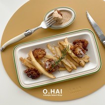 [오하이] 시라쿠스 메이플 직사각접시 사각접시 생선접시 (5 color), 레드(브라운)
