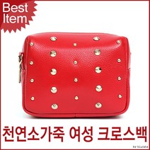 블루캣츠 WL885 블루마운트 소가죽 스터드 미니 크로스백 체인백
