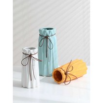 현대 세라믹 화병 개업선물 북유럽 테이블장식 꽃병, 작은 다이아몬드 가장자리 꽃병 (하늘색)