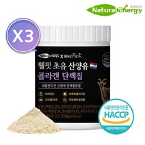 웰핏 초유 산양유 콜라겐 단백질 분말 210g, 3통