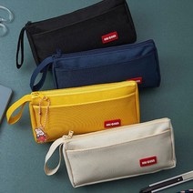 스트랩 삼각 캔버스 필통 중학생 고등학생 대학생 큰 천 필통 파우치, 네이비