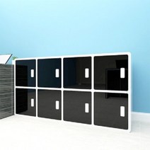더크린 DIY 3 사물함 4-2D8, 블랙/화이트