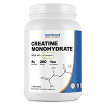 뉴트리코스트 크레아퓨어 모노 크레아틴 1kg (200회분) 인공맛 무첨가 Creapure Creatine Monohydrate, 상품상세참조, 1개