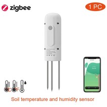 온도기록계 Tuya Zigbee 무선 토양 수분 측정기 온도 습도 테스터 식물 모니터 IP67 방수 감지기 정원 심기, 1pc
