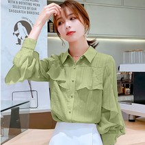 시폰 셔츠 여성의 2022 년 봄과 여름 새로운 패션 긴 소매 재킷 느슨한 외국 스타일의 작은 셔츠 여성 셔츠 조수의 한국 버전