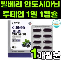 미국산 뉴테인 루테린 LUTEIN 마리골드 금잔화 꽃 빌베리 헤마토코쿠스 추출물 안토시아닌 비타민A 베타카로틴 직장인 청소년 어린이 눈 안구 건강 노안 노화 흐림 영양제 추천, 1박스(1개월분)