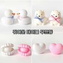 귀여운 미니 인테리어 LED 무드등 수면등 수유등 조명 선물 4종 택일, 조개-핑크