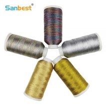 Sanbest6 가닥 금속 직조 스레드 반짝이는 효과 주얼리 DIY 공예 팔찌 스트링 스티치 원사 핑크87, 156+6 가닥