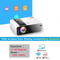 ThundeaL TD90 미니 프로젝터 네이티브 1280 x 720P LED Beamer Android WiFi HD 스마트 프로젝터 홈 시어터 시네마 3D 영화, 01 Multiscreen Version