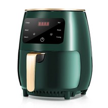 에어프라이어 오븐형에어프라이어 대용량에어프라이어 에어프라이기 1400w 4.5l 오일 프리 건강 프라이 쿠커 110v220v 다기능 스마트 터치 lcd 딥 감자 튀김 피자, 초록, 유럽 ​​연합